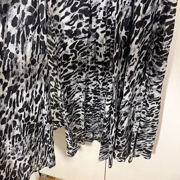 Allsaints Essie Ambient Midi Dress Women’s M Animal Print Asymmetrical Grunge - Picture 4 of 10